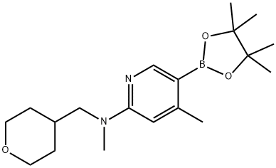 N,4-diMethyl-N-((tetrahydro-2H-pyran-4-yl)Methyl)-5-(4,4,5,5-tetraMethyl-1,3,2-dioxaborolan-2-yl)pyridin-2-aMine 구조식 이미지