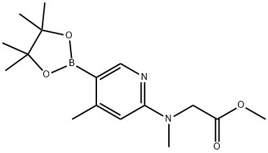 Methyl 2-(Methyl(4-Methyl-5-(4,4,5,5-tetraMethyl-1,3,2-dioxaborolan-2-yl)pyridin-2-yl)aMino)acetate 구조식 이미지