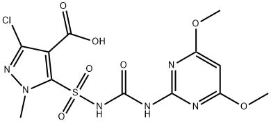 3-chloro-5-[(4,6-dimethoxypyrimidin-2-yl)carbamoylsulfamoyl]-1-methyl- pyrazole-4-carboxylic acid Structure