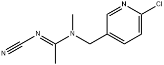 (E)-N-[(6-클로로-3-피리딜)메틸]-N-시아노-N-메틸아세트아미딘 구조식 이미지