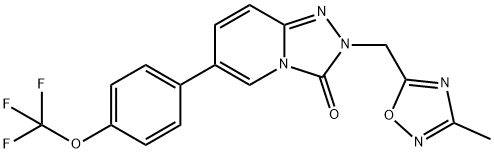 1,2,4-Triazolo[4,3-a]pyridin-3(2H)-one, 2-[(3-methyl-1,2,4-oxadiazol-5-yl)methyl]-6-[4-(trifluoromethoxy)phenyl]- Structure