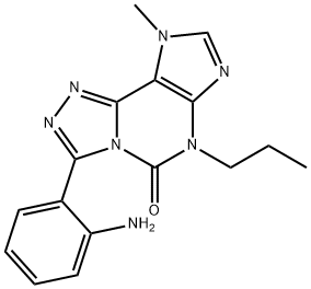 6,9-Dihydro-9-methyl-6-n-propyl-3-(2-aminophenyl)-5H-1,2,4-triazolo(3, 4-i)purin-5-one Structure