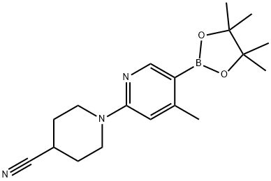 1-(4-Methyl-5-(4,4,5,5-tetraMethyl-1,3,2-dioxaborolan-2-yl)pyridin-2-yl)piperidine-4-carbonitrile 구조식 이미지