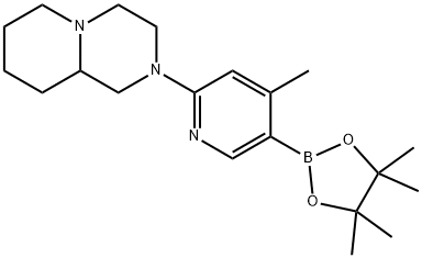 2-(4-Methyl-5-(4,4,5,5-tetraMethyl-1,3,2-dioxaborolan-2-yl)pyridin-2-yl)octahydro-1H-pyrido[1,2-a]pyrazine 구조식 이미지