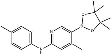 4-Methyl-5-(4,4,5,5-tetraMethyl-1,3,2-dioxaborolan-2-yl)-N-p-tolylpyridin-2-aMine 구조식 이미지