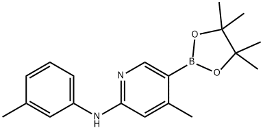 4-Methyl-5-(4,4,5,5-tetraMethyl-1,3,2-dioxaborolan-2-yl)-N-M-tolylpyridin-2-aMine 구조식 이미지