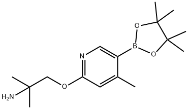2-Methyl-1-((4-Methyl-5-(4,4,5,5-tetraMethyl-1,3,2-dioxaborolan-2-yl)pyridin-2-yl)oxy)propan-2-aMine 구조식 이미지