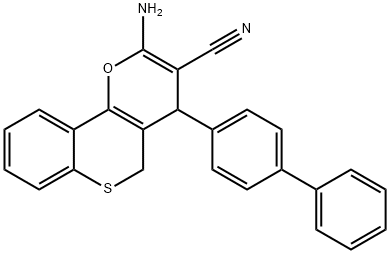 4H,5H-(1)Benzothiopyrano(4,3-b)pyran-3-carbonitrile, 2-amino-4-(1,1'-biphenyl)-4-yl- 구조식 이미지