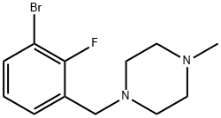 1-BroMo-2-fluoro-3-(4-MethylpiperazinoMethyl)benzene Structure