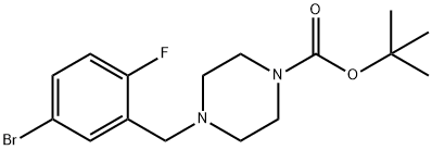 4-BroMo-2-(4-BOC-piperazinoMethyl)-1-fluorobenzene Structure