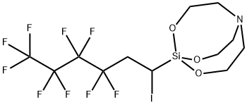 1-(3,3,4,4,5,5,6,6,6-Nonafluoro-1-iodohexyl)-2,8,9-trioxa-5-aza-1-sila bicyclo(3.3.3)undecane 구조식 이미지