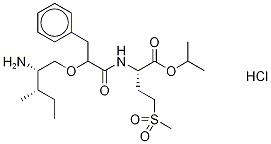 (2S)-[(2'S)-Amino-(3'S)-methyl-1-pentyloxy]-3-phenylpropionyl-methionine Sulfone, Isopropyl Ester, Hydrochloride Structure
