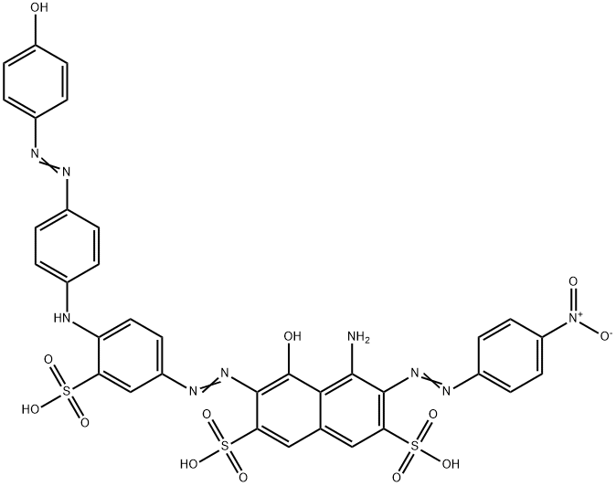 2,7-Naphthalenedisulfonic acid, 4-amino-5-hydroxy-6-4-4-(4-hydroxyphenyl)azophenylamino-3-sulfophenylazo-3-(4-nitrophenyl)azo- Structure