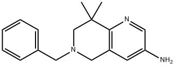 6-benzyl-8,8-diMethyl-5,6,7,8-tetrahydro-1,6-naphthyridin-3-aMine Structure