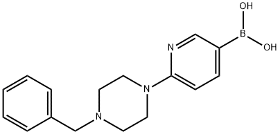 6-(4-벤질피페라진-1-일)피리딘-3-보론산 구조식 이미지