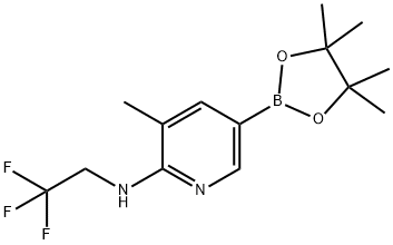 3-Methyl-5-(4,4,5,5-tetraMethyl-1,3,2-dioxaborolan-2-yl)-N-(2,2,2-trifluoroethyl)pyridin-2-aMine 구조식 이미지
