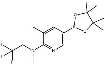 N,3-diMethyl-5-(4,4,5,5-tetraMethyl-1,3,2-dioxaborolan-2-yl)-N-(2,2,2-trifluoroethyl)pyridin-2-aMine Structure