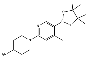 1-(4-Methyl-5-(4,4,5,5-tetraMethyl-1,3,2-dioxaborolan-2-yl)pyridin-2-yl)piperidin-4-aMine Structure