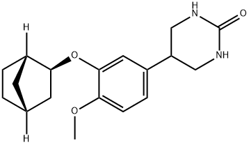 5-[4-methoxy-3-[(2S)-norbornan-2-yl]oxy-phenyl]-1,3-diazinan-2-one Structure