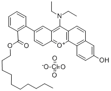 10-DIETHYLAMINO-7-(2-DECYLOXYCARBONYL-PHENYL)-3-HYDROXY-BENZO[C]XANTHYLIUM PERCHLORATE Structure