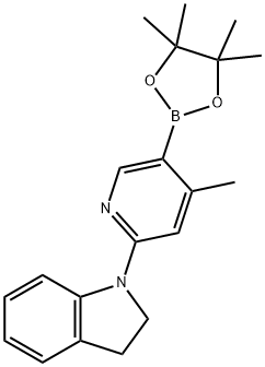 1-(4-Methyl-5-(4,4,5,5-tetraMethyl-1,3,2-dioxaborolan-2-yl)pyridin-2-yl)indoline 구조식 이미지