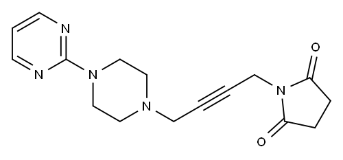 1-(4-(4-(2-Pyrimidinyl)-1-piperazinyl)-2-butynyl)-2,5-pyrrolidinedione Structure