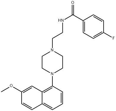 4-FLUORO-N-(2-[4-(7-METHOXY-NAPHTHALEN-1-YL)-PIPERAZIN-1-YL]-ETHYL)-BENZAMIDE 구조식 이미지