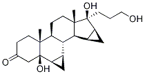 17α-[3-Hydroxypropyl]-6β,7β:15β,16β-diMethylen-5β-androstan-5,17β-ol-3-one Structure