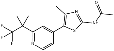 Acetamide,N-[4-methyl-5-[2-(2,2,2-trifluoro-1,1-dimethylethyl)-4-pyridinyl]-2-thiazolyl]- Structure