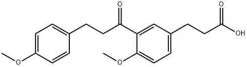 3-[4-methoxy-3-[3-(4-methoxyphenyl)propanoyl]phenyl]propanoic acid 구조식 이미지