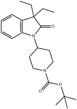 1-Piperidinecarboxylic acid, 4-(3,3-diethyl-2,3-dihydro-2-oxo-1H-indol-1-yl)-, 1,1-diMethylethyl ester Structure