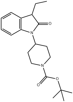 1-Piperidinecarboxylic acid, 4-(3-ethyl-2,3-dihydro-2-oxo-1H-indol-1-yl)-, 1,1-diMethylethyl ester Structure