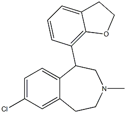 (+)-8-Chloro-5-[(2,3-dihydrobenzofuran)-7-yl]-3-methyl-2,3,4,5-tetrahydro-1H-3-benzazepine Structure
