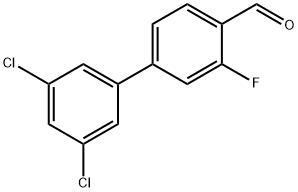 3',5'-Dichloro-3-fluoro-[1,1'-biphenyl]-4-carbaldehyde Structure