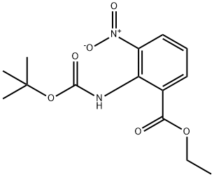 Ethyl 2-((tert-butoxycarbonyl)amino)-3-nitrobenzoate 구조식 이미지