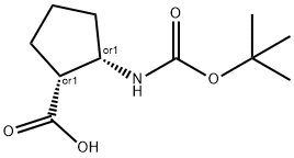 cis-2-(tert-Butoxycarbonylamino)-1-cyclopentanecarboxylic acid Structure