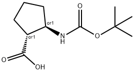 Boc-транс-2-аминоциклопентан
карбоновая кислота структурированное изображение