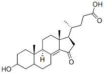 3-hydroxy-15-keto-chol-8(14)-en-24-oic acid 구조식 이미지