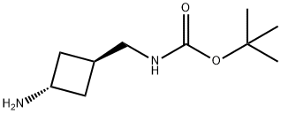 trans-3-(Boc-aminomethyl)cyclobutylamine Structure