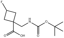 1-(Boc-aminomethyl)-3-fluorocyclobutane-carboxylic acid Structure