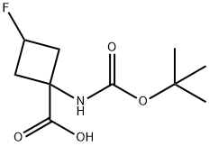 1-{[(tert-butoxy)carbonyl]amino}-3-fluorocyclobutane-1-carboxylic acid 구조식 이미지