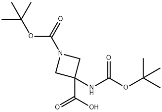 1-[(tert-butoxy)carbonyl]-3-{[(tert-butoxy)carbonyl]amino}azetidine-3-carboxylic acid Structure