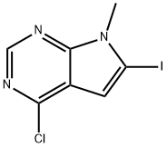 4-Chloro-6-iodo-7-Methyl-7H-pyrrolo[2,3-d]pyriMidine 구조식 이미지