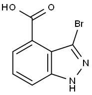 3-브로모-1H-인다졸-4-카르복실산 구조식 이미지