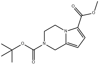 3,4-다이하이드로-1H-피롤로[1,2-a]피라진-2,6-다이카복실산2-tert-부틸에스터6-메틸에스터 구조식 이미지