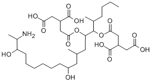 2-[[(5R,6R,7S,9S,11R,18R,19S)-19-amino-6-(3,4-dicarboxybutanoyloxy)-11 ,18-dihydroxy-5,9-dimethyl-icosan-7-yl]oxycarbonylmethyl]butanedioic a cid Structure