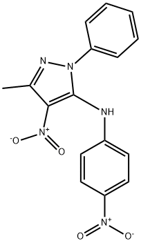 3-Methyl-4-nitro-N-(4-nitrophenyl)-1-phenyl-1H-pyrazole-5-amine 구조식 이미지