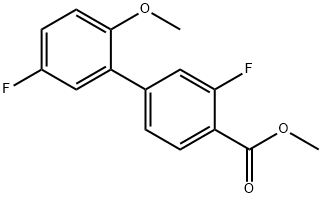 메틸2-플루오로-4-(5-플루오로-2-메톡시페닐)벤조에이트 구조식 이미지