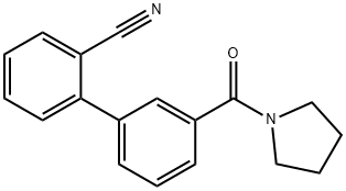 2-[3-(Pyrrolidinocarbonyl)phenyl]benzonitrile Structure