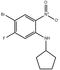 4-BroMo-N-cyclopentyl-5-fluoro-2-nitroaniline Structure